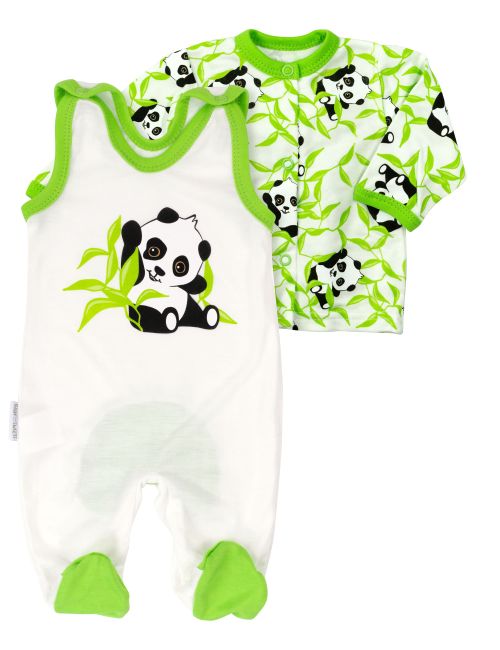 Baby Sweets 2 Teile Set Happy Panda grün 9 Monate (74)