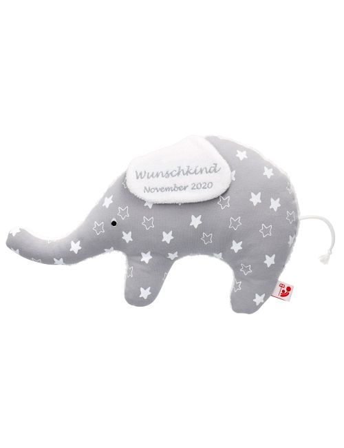 Baby Sweets Kuscheltier Little Elephant Sterne Handmade grau