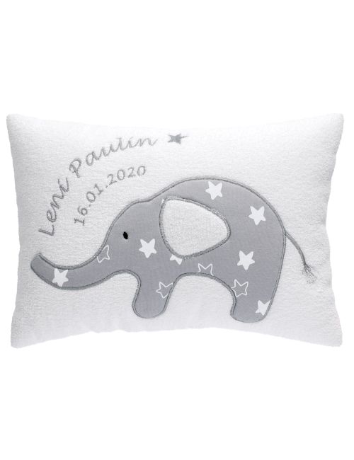 Baby Sweets Kissen Elefant Little Elephant Sterne Handmade 30x21 cm weiß
