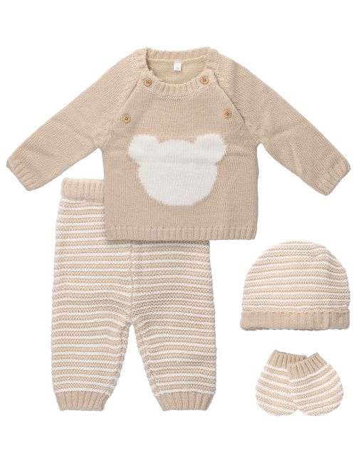 Rock A Bye Baby Boutique 4 Teile Set Bär beige 56 (Neugeborene)