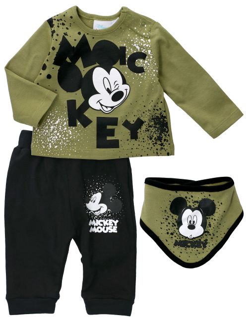 Disney 3 Teile Set Mickey Mouse grün 56/62 (0-3 Monate)