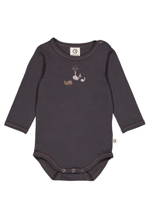 Müsli by Green Cotton Langarmbody Unifarben blau 68