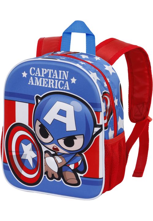 Marvel Captain America Let's Go-Small 3D Rucksack 31x26x11 cm blau blau Onesize Kinder