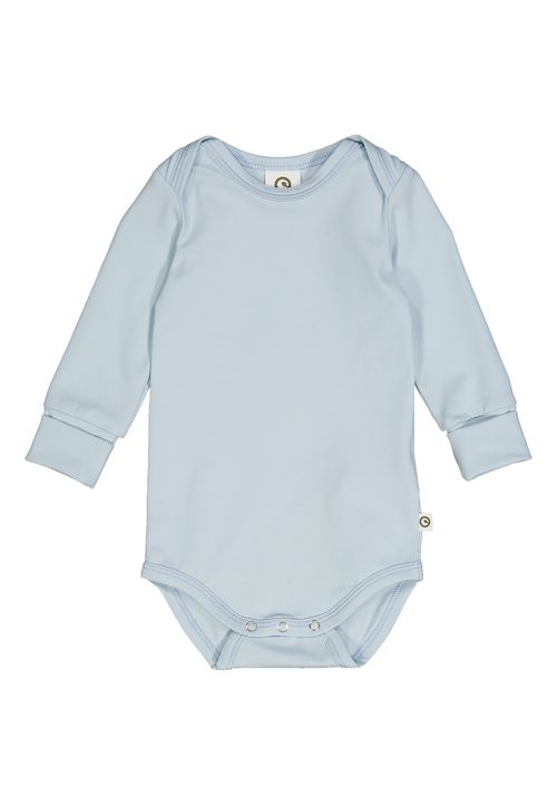Müsli by Green Cotton Langarmbody Unifarben hellblau 98