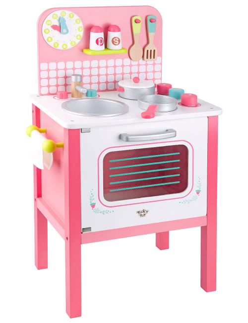 Tooky Toy Spielküche Holz rosa