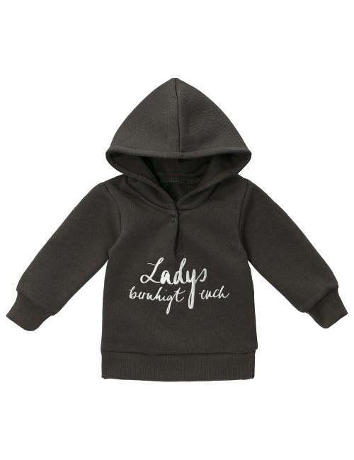 MaBu Kids Hoodie Ladys beruhigt euch Grüße, Gemüse dunkelgrau 116 (5-6 Jahre)