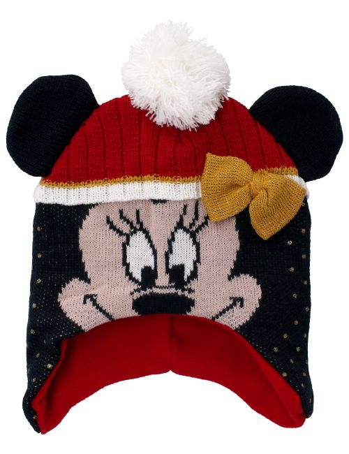 Disney Wintermütze Minnie Mouse Punkte rot 80/86 (12-18 Monate)