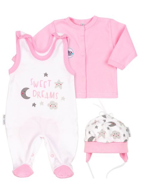Baby Sweets 3 Teile Set Sweet Dreams Mädchen Sterne weiß 6 Monate (68)