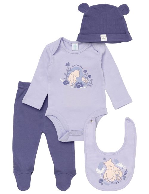 Disney 4 pièces Ensemble Winnie l'Ourson Floral Bleu