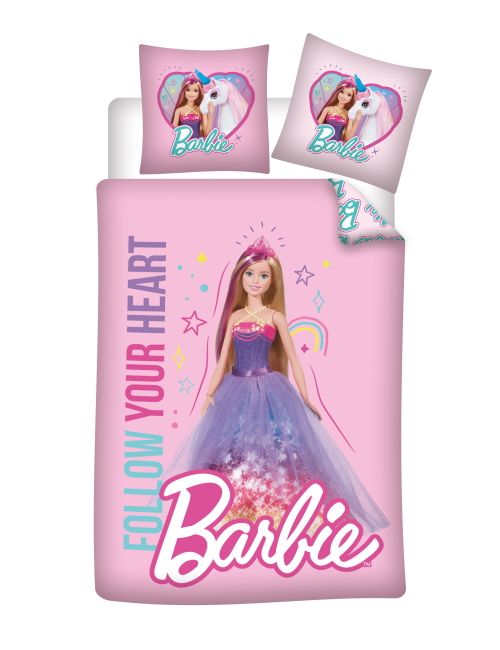 tex idea GmbH Bettwäsche Barbie 135x100 cm rosa