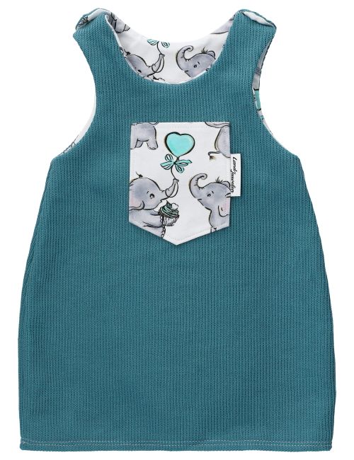 Land-Juwelen Robe Éléphant Fait main Bleu clair Naissance (56 cm)