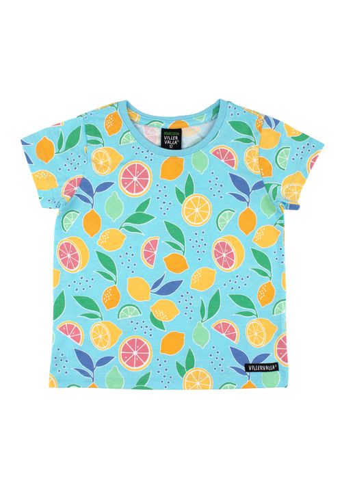 Villervalla T-Shirt Früchte hellblau 140