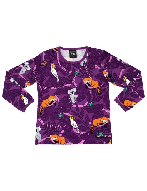 Villervalla T-shirt à manches longues Animaux sauvages Feuilles