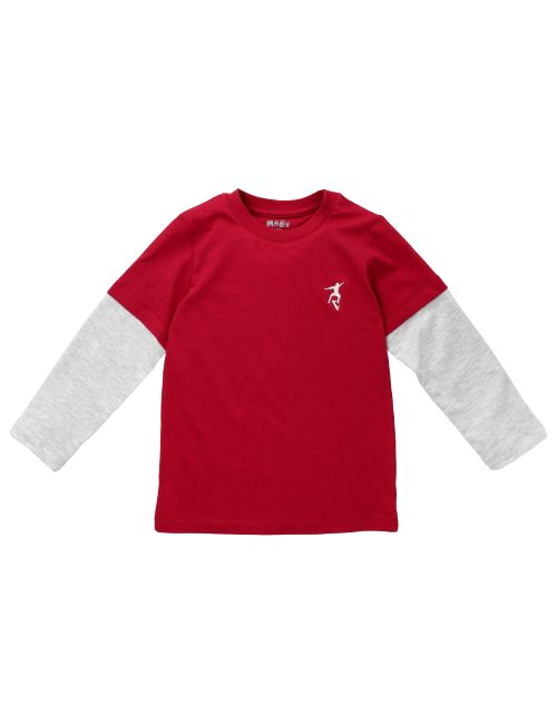 MaBu Kids Langarmshirt Double Layer Skater rot