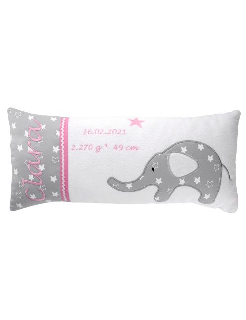 Baby Sweets Kissen Elefant Little Elephant Sterne Handmade 54x25 cm weiß