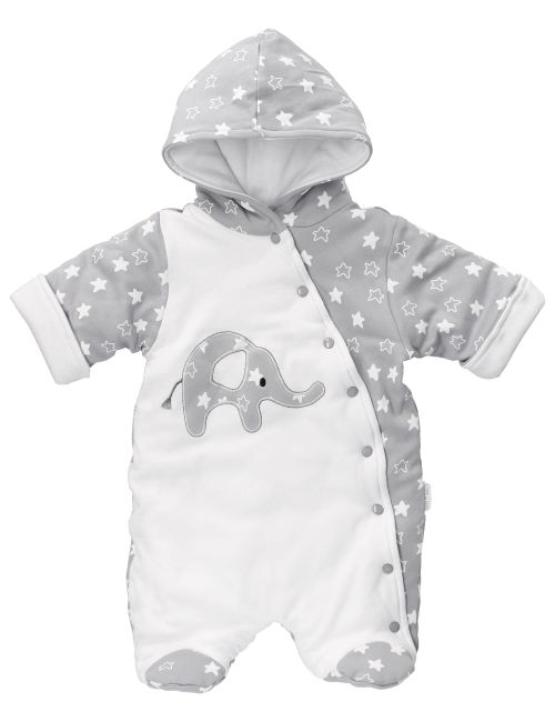 Baby Sweets Schneeanzug Little Elephant Sterne grau 68 (3-6 Monate)
