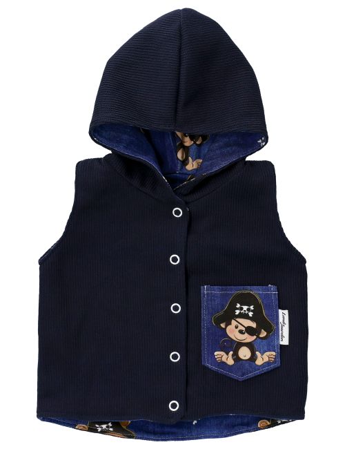 Land-Juwelen Weste Pirat Handmade dunkelblau 62 (0-3 Monate)