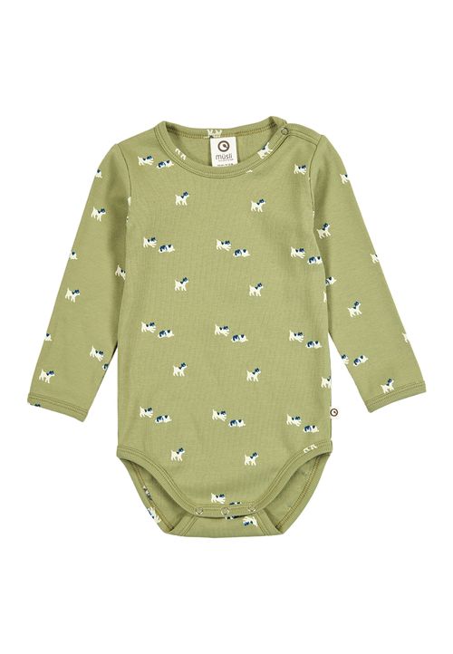 Green Cotton Langarmbody gruen 68