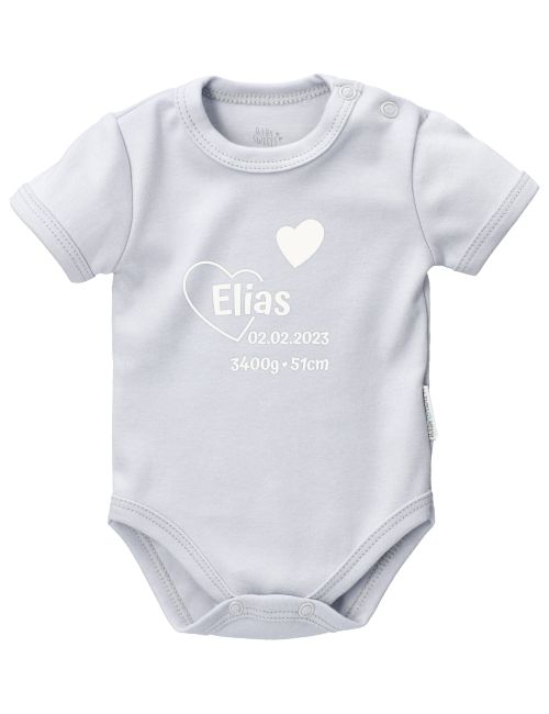 Baby Sweets Body Personalisierbar grau 56 (Neugeborene)