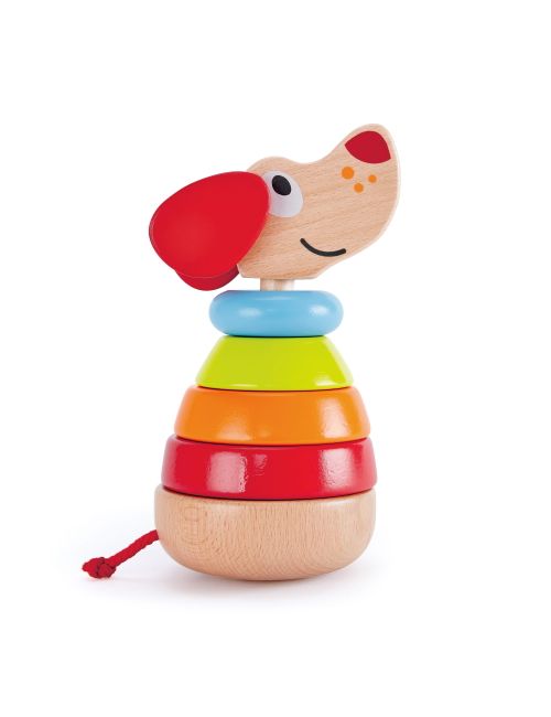 Hape 6 Teile Stapelturm Hund 9,6x18,4x9,6 cm 12+ Monate bunt