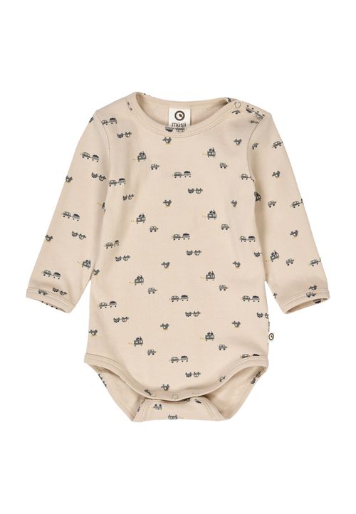 Müsli by Green Cotton Langarmbody Alloverprint beige 56