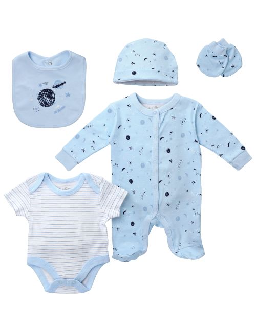 Rock A Bye Baby Boutique 5 Teile Set Planeten hellblau 50/56 (Neugeborene)