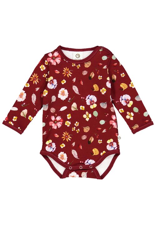 Müsli by Green Cotton Langarmbody Blumen rot 80