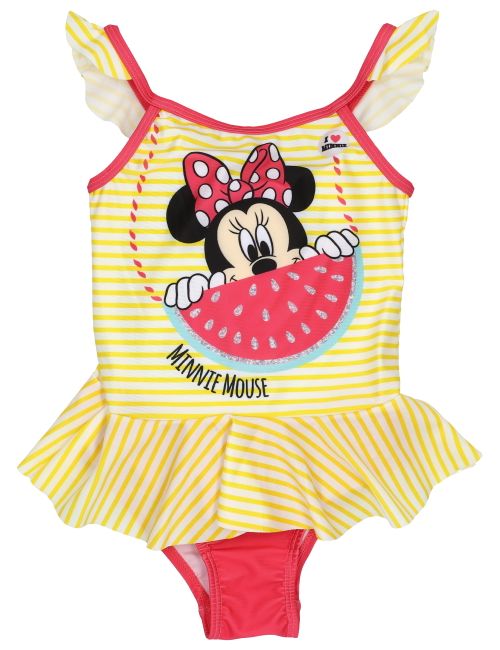 Disney Badeanzug Minnie Mouse Streifen gelb 116/122 (6-7 Jahre)