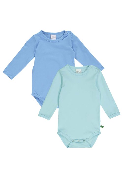 Fred s World by Green Cotton Langarmbody Unifarben hellblau 86