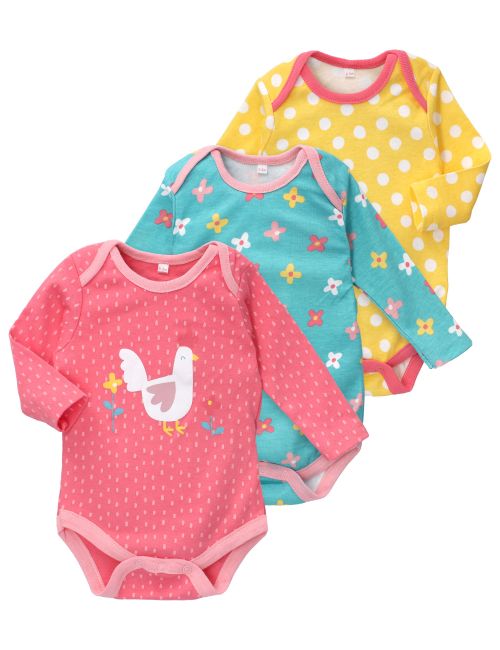 Lily & Jack 3 Teile Body Huhn Floral gelb 56/62 (0-3 Monate)