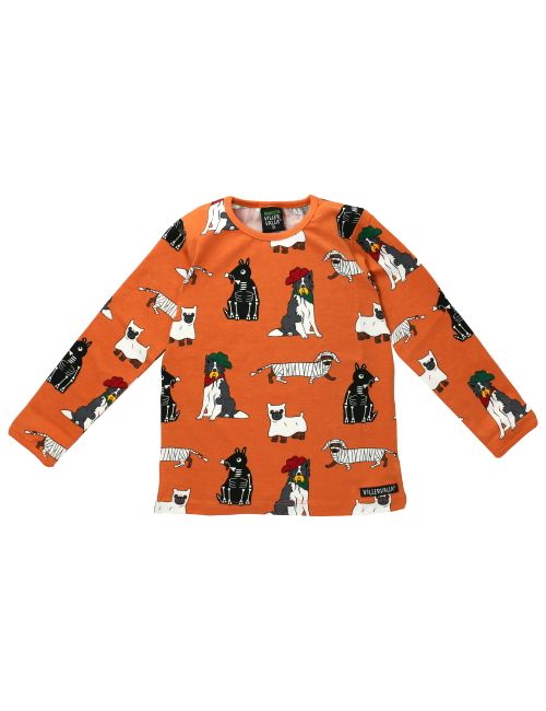 Villervalla Langarmshirt Hund orange 116 (5-6 Jahre)