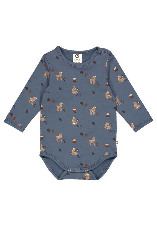 Müsli by Green Cotton Langarmbody Unifarben blau 68