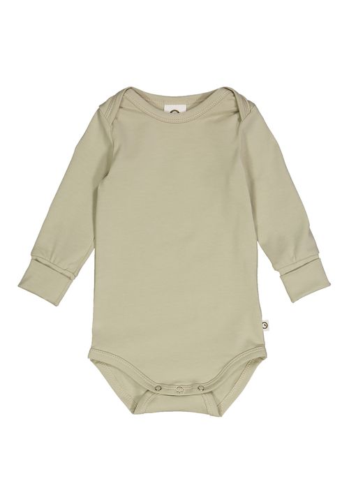 Müsli by Green Cotton Langarmbody Unifarben beige 92