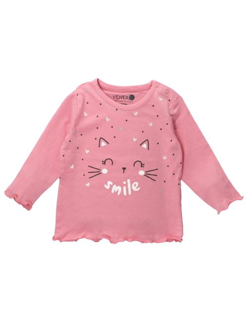VENERE Shirt Katze rosa 62/68 (3-6 Monate)