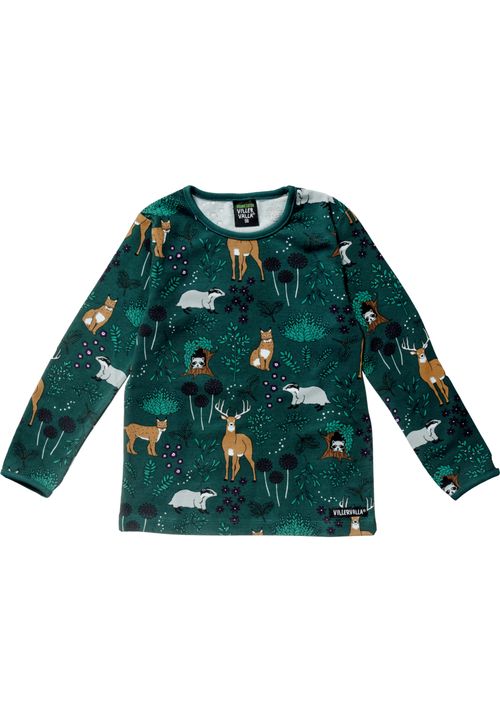 Villervalla Winter Forest Langarmshirt lila dunkelgruen 110