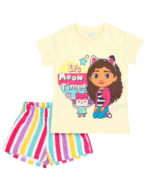 GABBY'S DOLLHOUSE 2 Teile Schlafanzug Gabby‘s Dollhouse Streifen gelb 134 (8-9 Jahre)