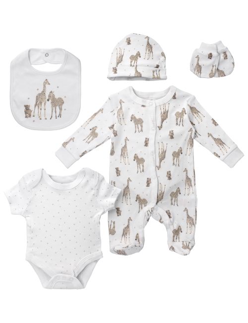 Rock A Bye Baby Boutique 5 Teile Set Savanne weiß 50/56 (Neugeborene)