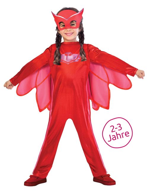 amscan 3 Teile Kostüm PJ Masks Eulette 2+ Jahre rot 98 (2-3 Jahre)