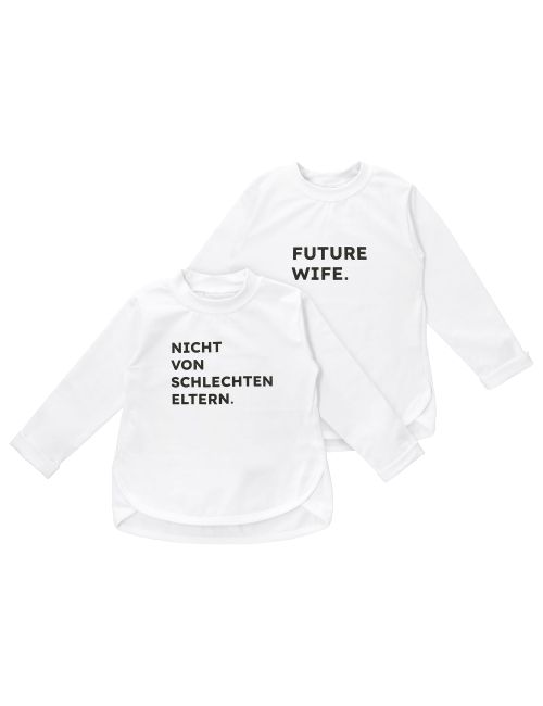 Baby Sweets 2 pièces T-shirt à manches longues Future Wife Maria König Blanc 6-7A (122 cm)