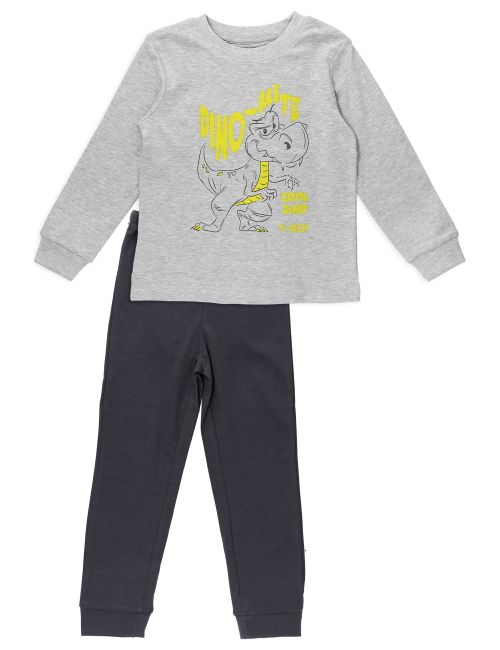 VENERE Schlafanzug Dino grau 98 (2-3 Jahre)