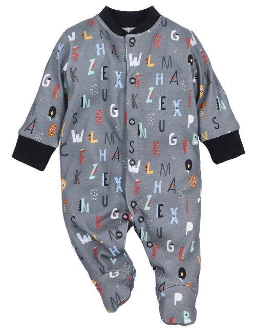 NINI Grenouillère Lettres Gris 3-6M (68 cm)