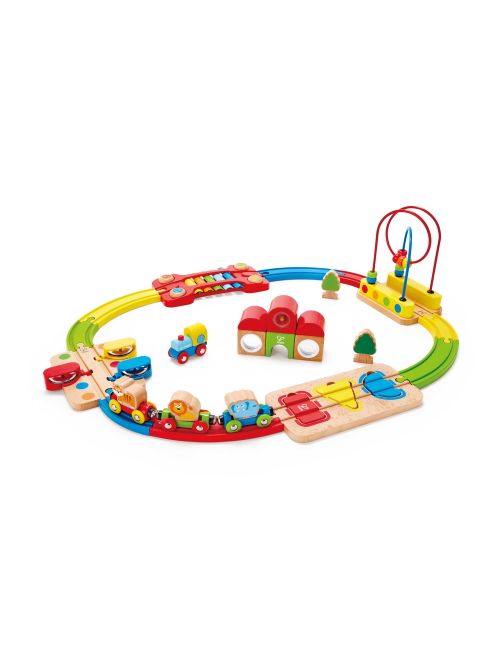 Hape 30 Teile Holzeisenbahn Regenbogen-Puzzle 56x20x20 cm 18+ Monate