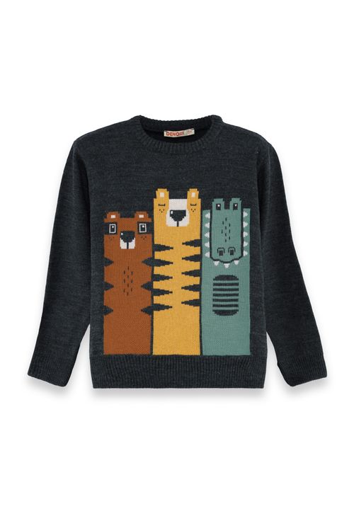 Pullover Jungen dunkelgrau 104