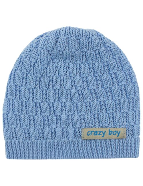 Aliap Mütze Crazy Boy Strick hellblau 62 (0-3 Monate)