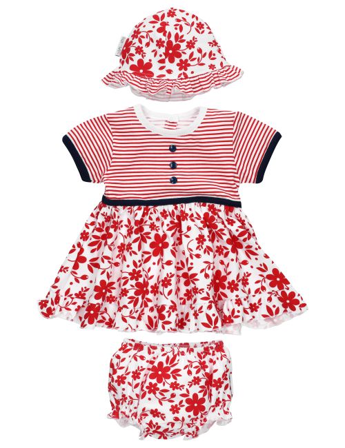 Baby Sweets 3 Teile Set Floral rot 3-6 Monate (68)