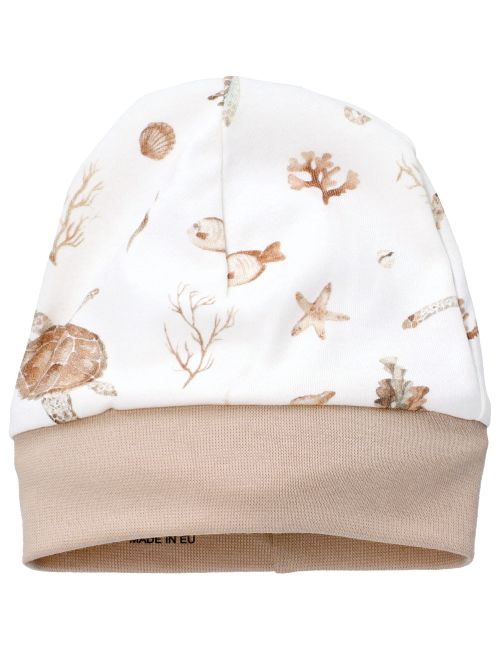 NINI Mütze Meerestiere creme 68 (3-6 Monate)