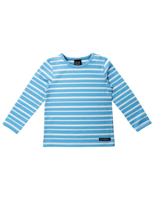 Villervalla Langarmshirt Streifen meeresblau 140 (9-10 Jahre)