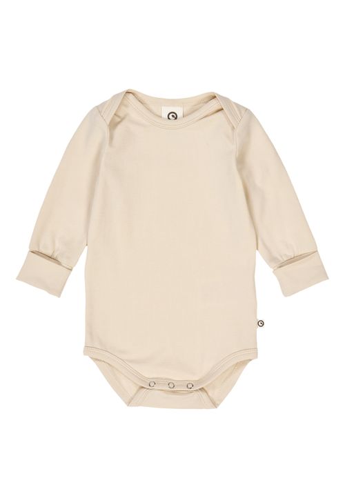 Müsli by Green Cotton Langarmbody Unifarben creme 56