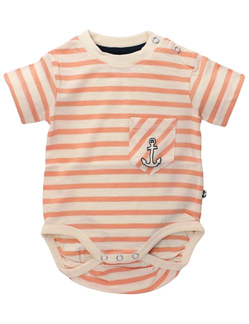 Ebbe Kids Body Anker Streifen Koralle/Weiß 86 (12-18 Monate)