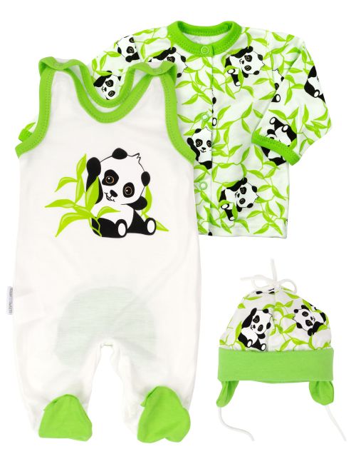 Baby Sweets 3 Teile Set Happy Panda grün 62 (0-3 Monate)